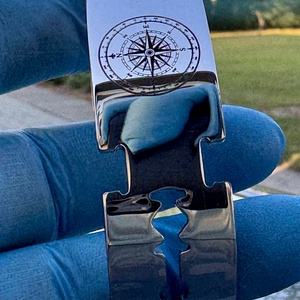 Gravírozott férfi nemesacél karkötő - prémium open cuff - ékszer - karkötő - széles karkötő - Meska.hu