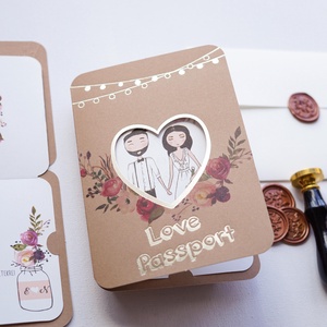 Útleveles esküvői meghívó, Love passport, aranyfólia, beszállókártyás utazós meghívó, Esküvő, Meghívó & Kártya, Meghívó, Papírművészet, Fotó, grafika, rajz, illusztráció, MESKA