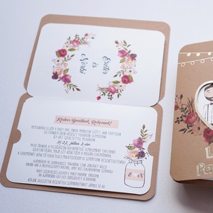 Útleveles esküvői meghívó, Love passport, aranyfólia, beszállókártyás utazós meghívó - esküvő - meghívó & kártya - meghívó - Meska.hu