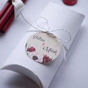 Dobozos esküvői meghívó, virágmintás meghívó, párna dobozos meghívó, harmónika meghívó - esküvő - meghívó & kártya - meghívó - Meska.hu