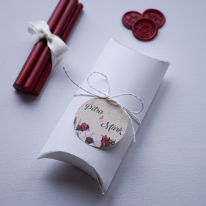 Dobozos esküvői meghívó, virágmintás meghívó, párna dobozos meghívó, harmónika meghívó - esküvő - meghívó & kártya - meghívó - Meska.hu