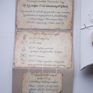 Dobozos esküvői meghívó, virágmintás meghívó, párna dobozos meghívó, harmónika meghívó - esküvő - meghívó & kártya - meghívó - Meska.hu