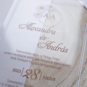 Plexi  esküvői meghívó pausz borítékkal, akril meghívó - esküvő - meghívó & kártya - meghívó - Meska.hu