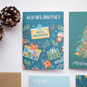 Ajándékozás öröme Karácsonyi Képeslap, karácsonyi üdvözlő lap, adventi képeslap., Karácsony, Karácsonyi ajándékozás, Karácsonyi képeslap, üdvözlőlap, ajándékkísérő, Papírművészet, Fotó, grafika, rajz, illusztráció, MESKA