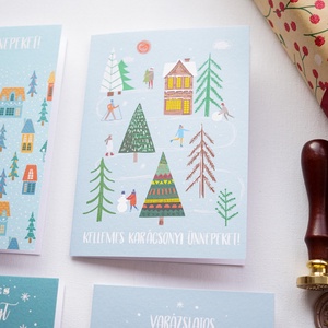 Winter Wonderland Karácsonyi Képeslap, karácsonyi üdvözlő lap, adventi képeslap, mikulás képeslap, Karácsony, Karácsonyi ajándékozás, Karácsonyi képeslap, üdvözlőlap, ajándékkísérő, Papírművészet, Fotó, grafika, rajz, illusztráció, MESKA