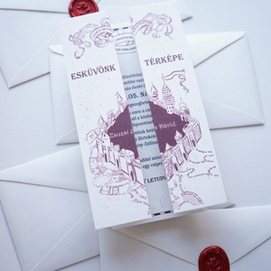 Tekergők térképe esküvői meghívó, Harry Potter-es meghívó, varázsló, különleges kinyitható meghívó - esküvő - meghívó & kártya - meghívó - Meska.hu