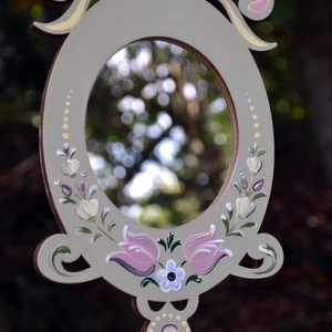 Kézzel festett kézitükör - otthon & életmód - dekoráció - tükör - Meska.hu