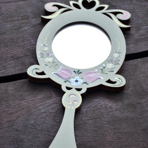 Kézzel festett kézitükör - otthon & életmód - dekoráció - tükör - Meska.hu