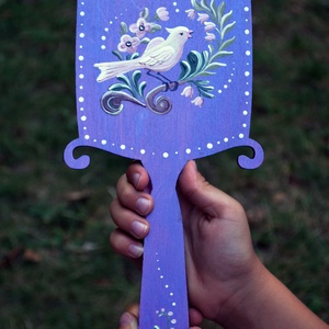 Kézzel festett kézitükör - szépségápolás - arcápolás - smink kellék - Meska.hu