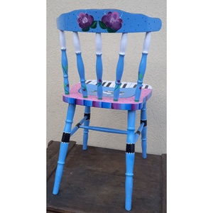 Lány szék zongora és virág mintával - otthon & életmód - bútor - szék & fotel - Meska.hu