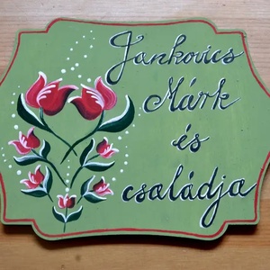 Tulipános családi névtábla (a virágok a családtagokat ábrázolják), Otthon & Életmód, Ház & Kert, Névtábla, Festészet, MESKA