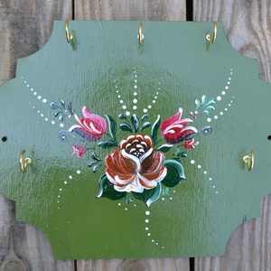 Kézzel festett fa kulcstartó  - otthon & életmód - dekoráció - fali és függő dekoráció - fali kulcstartó - Meska.hu