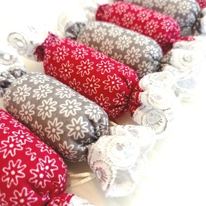 7 darabos textil szaloncukor csomag - 1. - karácsony - karácsonyi lakásdekoráció - karácsonyfadíszek - Meska.hu