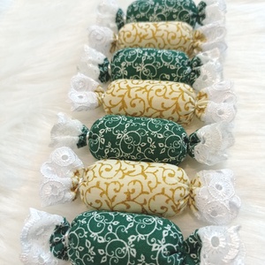 7 darabos textil szaloncukor csomag - 2. - karácsony - karácsonyi lakásdekoráció - karácsonyfadíszek - Meska.hu