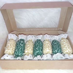 7 darabos textil szaloncukor csomag - 2., Karácsony, Karácsonyi lakásdekoráció, Karácsonyfadíszek, Varrás, MESKA