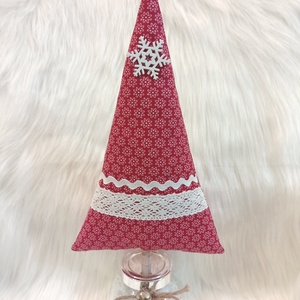 Pamutvászonból készült fenyőfa üvegkehelyben - 1., Karácsony, Karácsonyi lakásdekoráció, Karácsonyi lakásdíszek, Varrás, MESKA