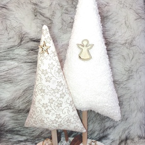 Textilből készült karácsonyi dekoráció  kézzel készített fenyőfa - 1., Karácsony, Karácsonyi lakásdekoráció, Karácsonyi lakásdíszek, Varrás, MESKA