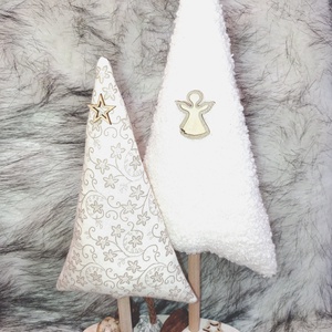 Textilből készült karácsonyi dekoráció  kézzel készített fenyőfa - 3., Karácsony, Karácsonyi lakásdekoráció, Karácsonyi lakásdíszek, Varrás, MESKA