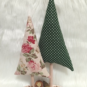 Textilből készült karácsonyi dekoráció  kézzel készített fenyőfa - 6. - Meska.hu