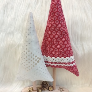 Textilből készült karácsonyi dekoráció  kézzel készített fenyőfa - 8. - Meska.hu