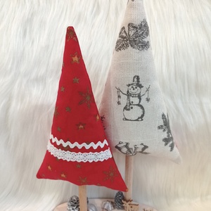 Textilből készült karácsonyi dekoráció  kézzel készített fenyőfa - 9. - Meska.hu