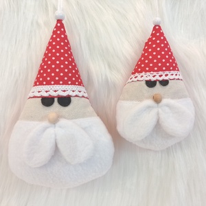 Kézműves textil Mikulás szett  karácsonyi dekoráció ajándékba  - karácsony - karácsonyi lakásdekoráció - karácsonyi lakásdíszek - Meska.hu