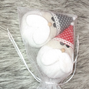 Kézműves textil Mikulás szett  karácsonyi dekoráció ajándékba  - karácsony - karácsonyi lakásdekoráció - karácsonyi lakásdíszek - Meska.hu