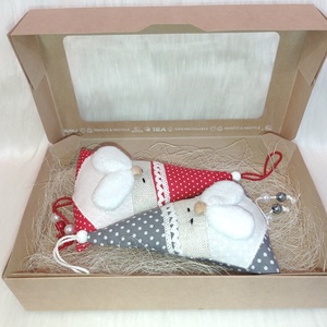 Kézműves textil Mikulás szett  karácsonyi dekoráció ajándékba  - karácsony - karácsonyi lakásdekoráció - karácsonyi lakásdíszek - Meska.hu