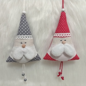 Kézműves textil Mikulás szett  karácsonyi dekoráció ajándékba  - karácsony - karácsonyi lakásdekoráció - karácsonyi lakásdíszek - Meska.hu