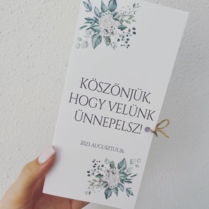 Greenery stílusú menükártya/itallap eukaliptusz motívummal - esküvő - meghívó & kártya - menü - Meska.hu