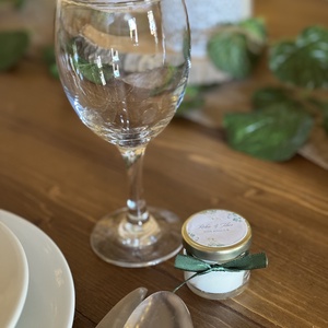 Szója viasz mini gyertyák greenery stílusú címkével - köszönőajándék - esküvő - emlék & ajándék - köszönőajándék - Meska.hu