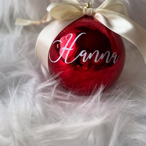 Egyedi feliratos karácsonyi gömbök többféle színben - karácsony - karácsonyi lakásdekoráció - karácsonyfadíszek - Meska.hu