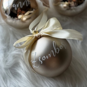 Egyedi feliratos karácsonyi gömbök többféle színben - Meska.hu