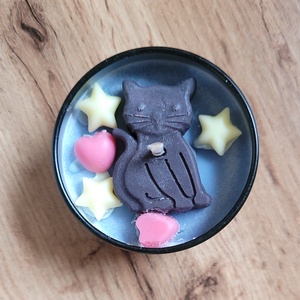 Lovely black cat halloween gyertya - Meska.hu
