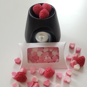 Málnás pannacotta szívecskés illatviasz  - otthon & életmód - gyertya, illat, aroma - illatviasz - Meska.hu
