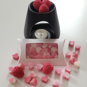 Málnás pannacotta szívecskés illatviasz , Otthon & Életmód, Gyertya, illat, aroma, Illatviasz, Gyertya-, mécseskészítés, MESKA