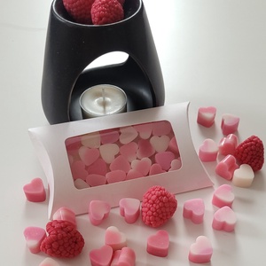 Málnás pannacotta szívecskés illatviasz  - otthon & életmód - gyertya, illat, aroma - illatviasz - Meska.hu