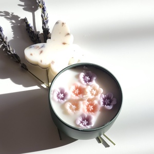 Francia vanília és levendula pici virágos illatgyertya - otthon & életmód - gyertya, illat, aroma - gyertya - Meska.hu