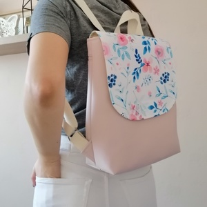 Tavaszi műbőr/vízálló textil hátitáska - Meska.hu
