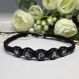  Fonott makramé karkötő  fekete színű kerek betűkkel  , Ékszer, Karkötő, Fonott karkötő, Csomózás, Ékszerkészítés, MESKA