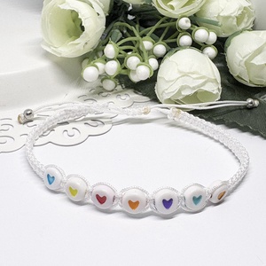 ér Makramé Karkötő Szivárvány Szív Motívummal  A Pozitív Energia Viselete, Ékszer, Karkötő, Fonott karkötő, Csomózás, Ékszerkészítés, MESKA