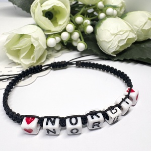 Személyre Szabható Betűkkel - ékszer - karkötő - fonott karkötő - Meska.hu