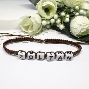 Személyre Szabható Betűkkel, Ékszer, Karkötő, Fonott karkötő, Csomózás, Ékszerkészítés, MESKA