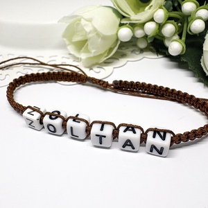 Személyre Szabható Betűkkel - ékszer - karkötő - fonott karkötő - Meska.hu