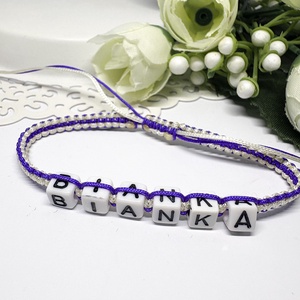 Személyre Szabható Betűkkel, Ékszer, Karkötő, Fonott karkötő, Csomózás, Ékszerkészítés, MESKA