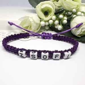 Személyre Szabható Betűkkel, Ékszer, Karkötő, Fonott karkötő, Csomózás, Ékszerkészítés, MESKA