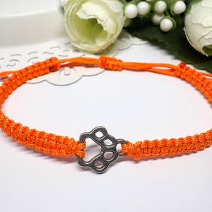 Makramé fonott karkötő  tapancsos kék  - ékszer - karkötő - gyöngyös karkötő - Meska.hu