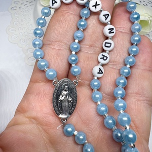  Egyedi gyöngyös rózsafüzér  személyre szabható névvel ????, Ékszer, Nyaklánc, Monogram & Névnyaklánc, Ékszerkészítés, Gyöngyfűzés, gyöngyhímzés, MESKA