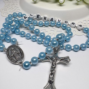  Egyedi gyöngyös rózsafüzér  személyre szabható névvel ???? - ékszer - nyaklánc - monogram & névnyaklánc - Meska.hu