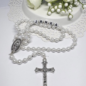  Egyedi gyöngyös rózsafüzér � személyre szabható névvel ????, Ékszer, Nyaklánc, Monogram & Névnyaklánc, Ékszerkészítés, Gyöngyfűzés, gyöngyhímzés, MESKA